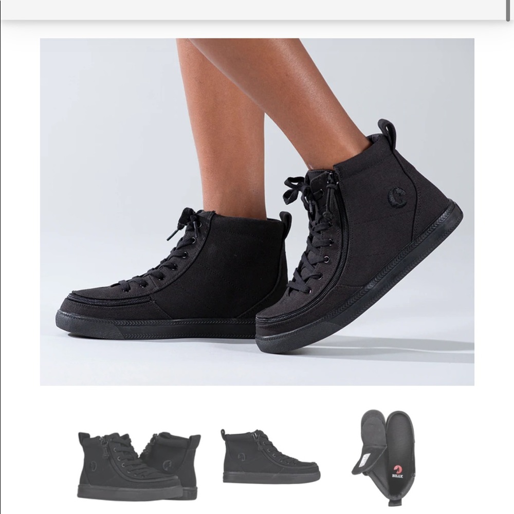 BILLY Footwear: Black to the Floor Canvas Billy Classic Lace Highs